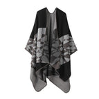 Geometric Floral-Black Grey / 160-135cm