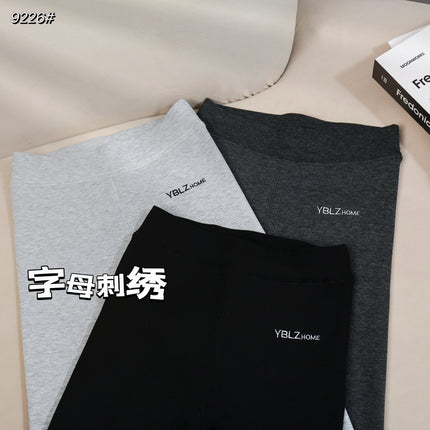 Winter New Soft Letter Embroidered Nine-Point Pants for Women to Wear Raccoon Lamb Velvet Thickeneded Velvet Leggings for Small Feet