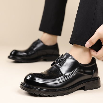 Men's Casual Business Leather Shoes with Slip-Ons, Factory Direct Sales, New One-Piece Drop Shipping, First-Layer Cowhide Business Formal Shoes