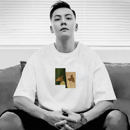 Men's T-shirt Pure Cotton Short-sleeved 2024 New Summer Round Neck Men's and Women's Half-sleeved T-shirt Spring & Fall Popular T-shirt