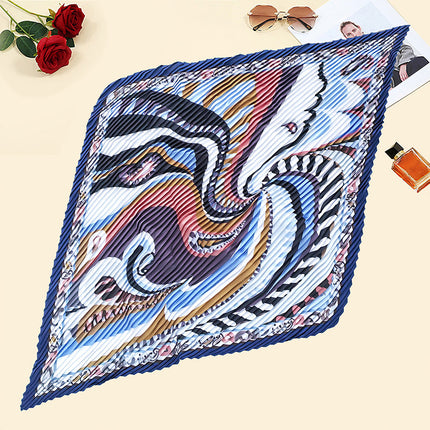 New wrinkled small square scarf female Korean imitation silk printed wrinkled small scarf Joker scarf decorative scarf wholesale