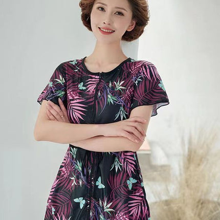 Conservative Mother Swimsuit 2024 New plus size Belly Covering Slimming Middle-aged and Elderly Sports Split Women's Hot Spring Swimsuit