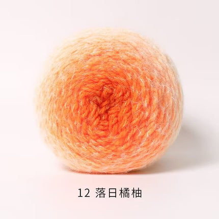 Ruyi Bird Qinglan 200g Long Section Dyed Hand-Knitted Thick Wool Seven-Star Blanket Sweater Jacket Scarf Gradient Wool Ball