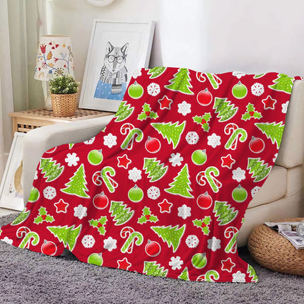 Christmas Decoration Blanket Holiday Blanket Red Festive Blanket Christmas Tree Polo Sofa Blanket Flannel Blanket