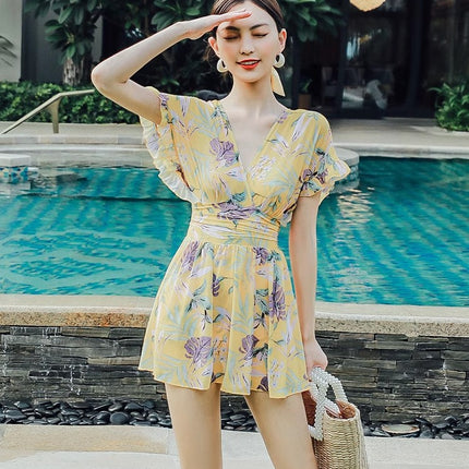Swimming Suit Women's Summer 2025 New Hot Style Conjoined Conservative Belly Covering Slimming Swimming Pool Special Fashion Hot Spring Swimsuit