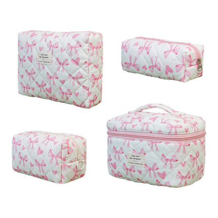 Cross-Border Best-Selling Polyester-Cotton Cosmetic Bag for Women, Large Capacity Travel Portable Toiletry Bag, Makeup Brush Storage Bag