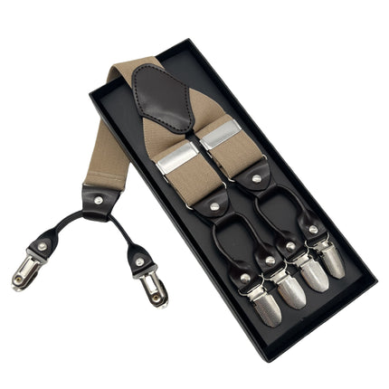 Adult Men's 6-Clip Adjustable Elastic Y-Shaped Suspenders, Comfortable and Highly Elastic