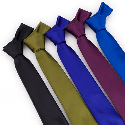 Men's 6cm Plain Tie, Business Blue Narrow Solid Color Tie, Wholesale Fashion Tie to Match Suits, 7cm Tie