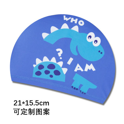 Cartoon Children's Swimming Cap Printed Cute Fashionable Cloth Cap for Boys and Girls Comfortable Non-Stretching Swimming Cap Cloth Cap Quick-Drying
