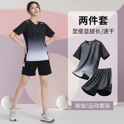Short-sleeved T-shirt shorts men's and women's sports suit leisure thin fashion handsome youth outdoor ball clothing manufacturers direct supply