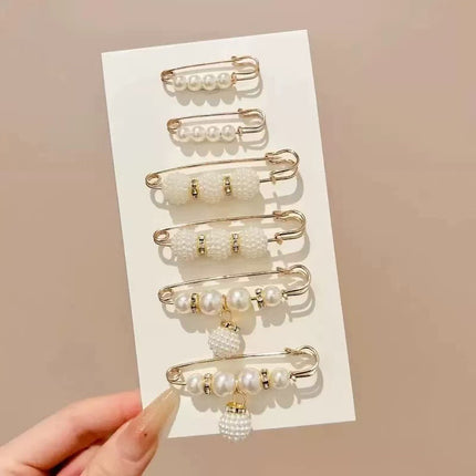 Imitation Pearl Pin suit Pants Waist Tight Artifact Pin Fixed Clothes Waist Change Small Artifact Anti-running Light Accessories