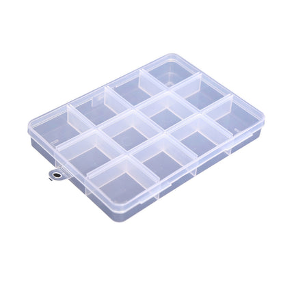 Fixed 24 grid transparent storage box with card slot pp plastic box nail nail box DIY storage box wax grain goo card box