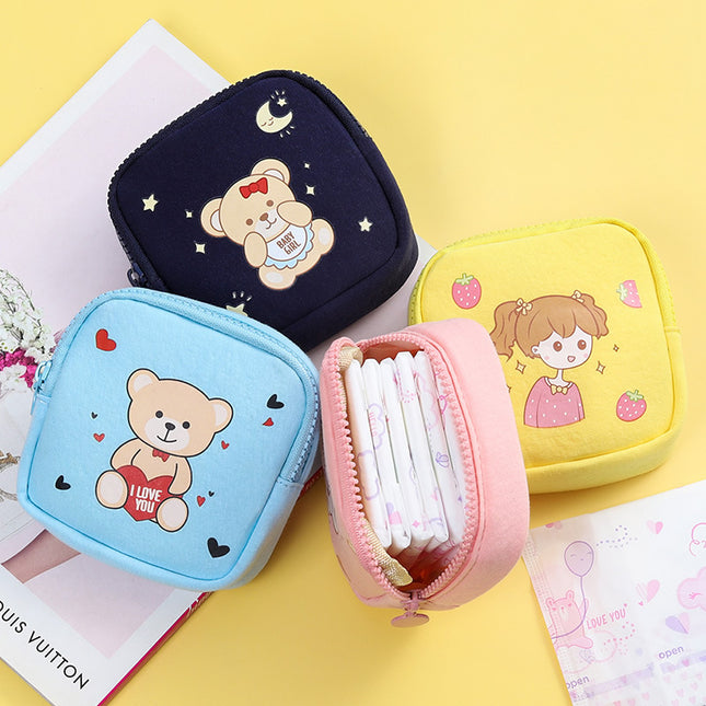 Cute Sanitary Napkin Storage Bag Instagram Style Portable Carry-on Going Out Mini Bag Aunt Napkin Bag Student Monthly Affairs Bag