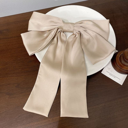 Bow hairpin new black fabric headdress spring clip French high-end head clip jewelry hair clip