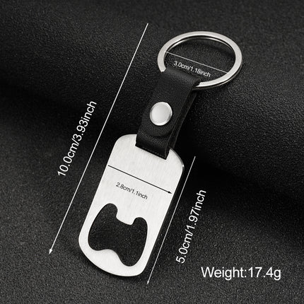 Unisex Bottle Opener Coolnuo Stainless Steel Rectangular Keychain Is, Business Gift Brushed Round Jewelry