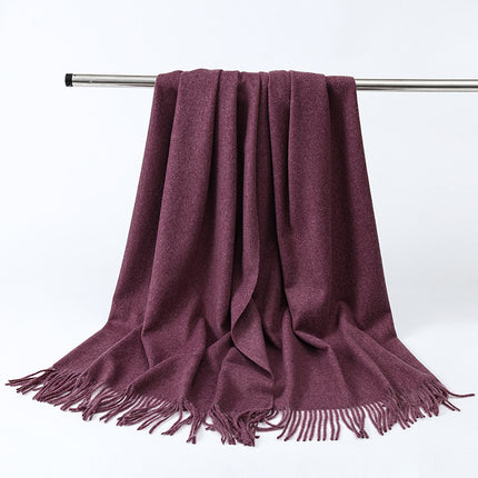 Wool Scarf Shawl High-End Versatile Cashmere Scarf Women's Winter 2025 New Men's Solid Color Scarf Wholesale