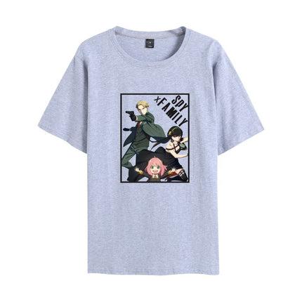 New Hot Anime Spy Playhouse Spy X Family Cute Printed Student Short-sleeved Men's and Women's T-shirts