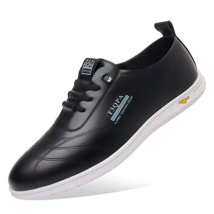 Men's Leather Shoes 2026 Spring New Style Men's Non-Slip Casual Shoes Trendy Internet Celebrity Soft-Soled White Shoes Wholesale