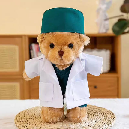 Nurse Uniform Doctor College Student Teddy Bear Doll Plush Toy Graduation Gift Logo