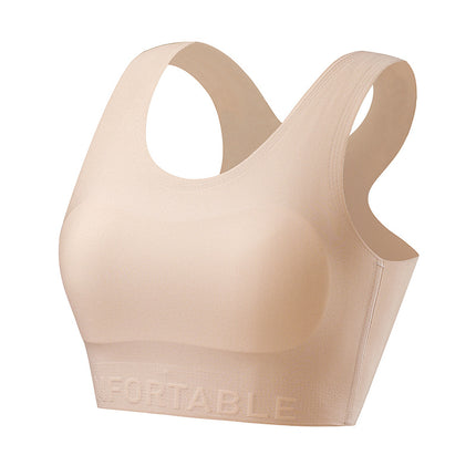 Summer Thin Corset Invisible Seamless Large Size Intimates Big Breasts Appear Smaller Without Rims Push-Up Sports Vest Bra