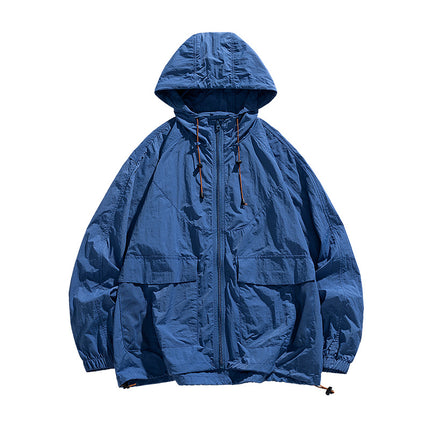 Outdoor Sunscreen Skin Clothing for Men and Women Thin Ice Silk Nylon Loose Hooded Sunscreen Clothing UV Protection UPF50