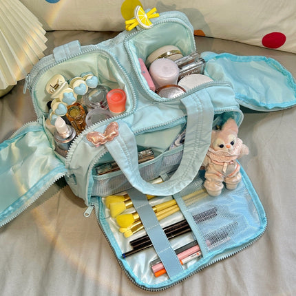 Cosmetic Bag, Multi-Layered Bag, Multi-Functional Storage Bag, Portable Travel Storage Bag, Women's Chain Bag, National Trend Handbag