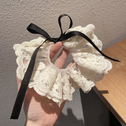 2026 New Lace Scrunchie Elegant French Bow Hair Tie Lolita Style Hair Rope Hair Accessory