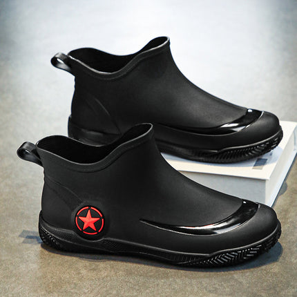 Short-Tube Rain Boots for Men, Non-Slip and Wear-Resistant, Suitable for Fishing and Water Activities, 2026 Men's Waterproof Kitchen Rain Boots, Beach Shoes
