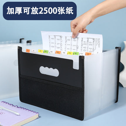 Accordion File Folder with 13/25 Compartments for Student Test Paper Classification, Edge-Bound Portable Document Bag, Test Paper Storage Bag
