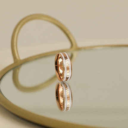 Japanese and Korean dw ring fashion explosion lovers ring 18k rose gold plain ring simple stainless steel ring tide jewelry