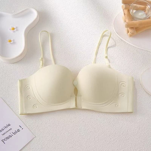 New Front-Clasp Invisible Anti-Slip Wireless Bra That Doesn'T Slip Off, Enhances Small Busts, Prevents Exposure, Seamless Bandeau Bra