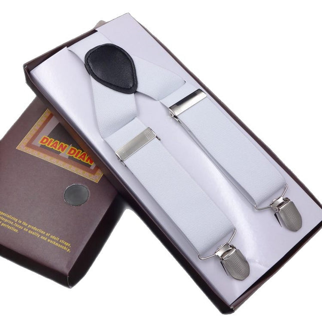 Factory direct men's three clip 3.5 strap men's strap solid color strap gift box