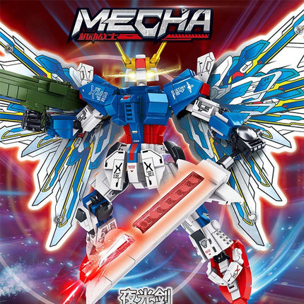 Compatible with Lego Bricks Gundam Transforming Robot Car Military Destroyer Educational Assembly Children's Toy Building Blocks