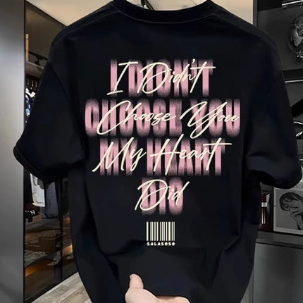 Men's Short-Sleeve T-Shirt, Pure Cotton, Summer, Loose Fit, Trendy Brand, Hong Kong Style, Men's National Trend 2026, White Half-Sleeve Top
