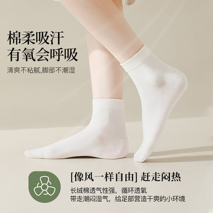 Socks women's spring and autumn cotton socks deodorant cotton socks ladies moon socks autumn and winter black and white sweat-absorbent boneless socks wholesale