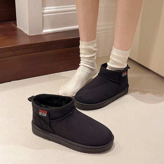 2025 New Snow Boots Large Size Foreign Trade Winter New Flat Short Cotton Shoes with Fleece Thickened Warm Snow Boots