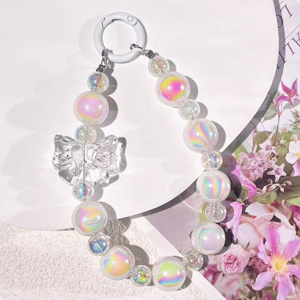 Colorful Shell Candy Color Wings Love Beaded Mobile Phone Chain Handbag Jewelry Hanging Key Chain