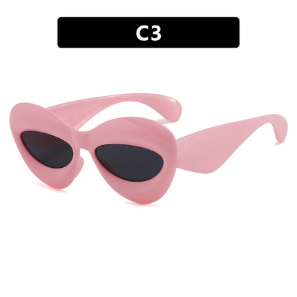 Personalized Cat-Eye Sunglasses 2022 New Style Personalized Ins Candy-Colored Sunglasses Versatile Alien Sunglasses