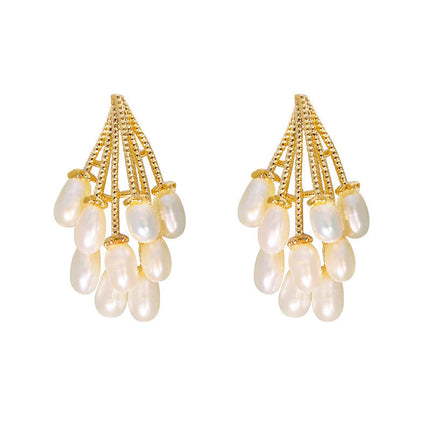 Fashionable and Elegant Pearl Stud Earrings for Women, Korean New Style, Elegant Earrings, Ins Style, Light Luxury Versatile Ear Accessories