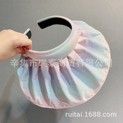 Anti-ultraviolet Sunscreen Hat Women's Summer Hair Band Sunshade Hat Face-covering Sports Black Glue Sun Hat Shell Hat Empty Top