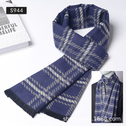 New Plaid Scarf for Men in Autumn and Winter, New Korean Version for Boyfriend, Plaid Scarf, Shawl, Male and Female Students, Couple to Keep Warm