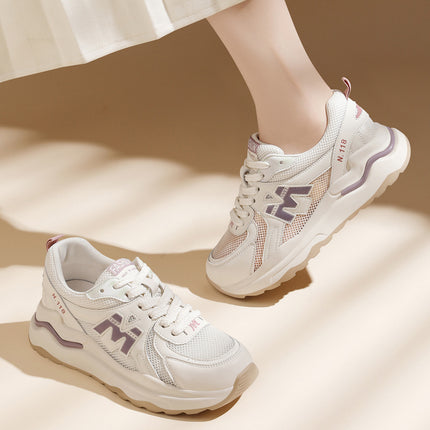 (Out-Of-Stock Items Cannot Be Replenished) Sports Shoes, White Sneakers, Dad Shoes for Women, 2024 New Summer Versatile Front-Tie Style