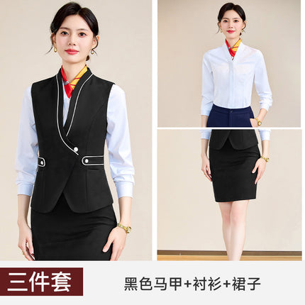 Stewardess Uniform Female Professional suit Railway Flight Attendant Student Tooling Sales Hotel Front Desk Beautician Work Clothes