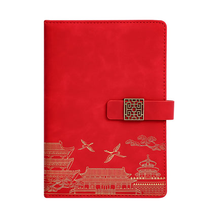 Guochao A5 Notebook Business Notepad 2025 New Student Diary Leather Cover Can Print Logo