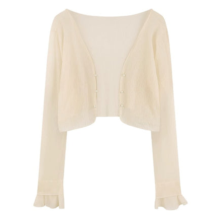 Mint Mambo Sunscreen Cardigan Women's Thin Small Shawl Summer Sling Skirt Outer Blouse Tulle Top