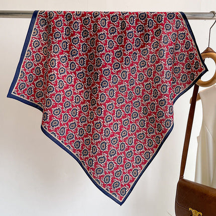 70 Floral Polka Dot Imitation Silk Scarf Neck Scarf Korean Style Atmosphere Sun Protection Scarf High-End Wholesale