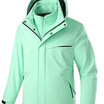 Three-In-One Men's Hooded Detachable Waterproof and Windproof Mountaineering Jacket Three-In-One Jacket