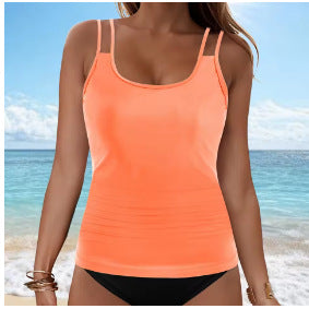 [Set] 2025 New Women's Split Swimsuit Digital Printing European and American Large Size Tankini Dropshipping