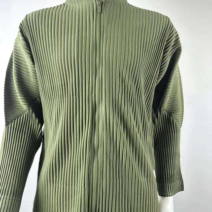 Miyake Clothes House Men's Pleated Zipper Cardigan Jacket Hoodie Sweater Jacket Loose Casual Autumn and Winter JL106