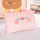 Pink pig [medium crystal velvet 30*20cm] / Warm insert pillow